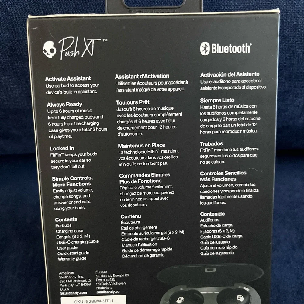 Skullcandy Push XT Wireless Earbuds - Black